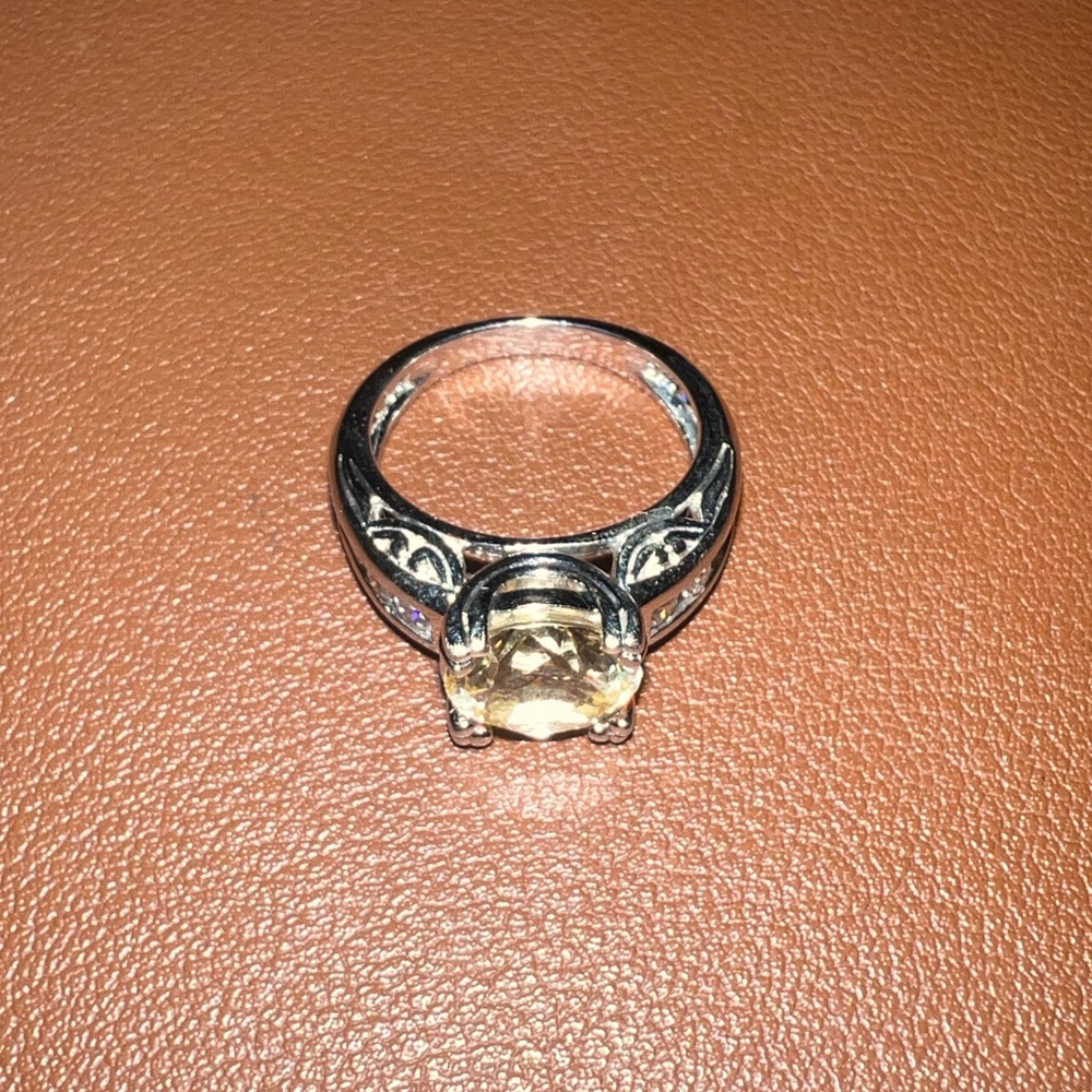 Canary yellow stone 925 SS ring